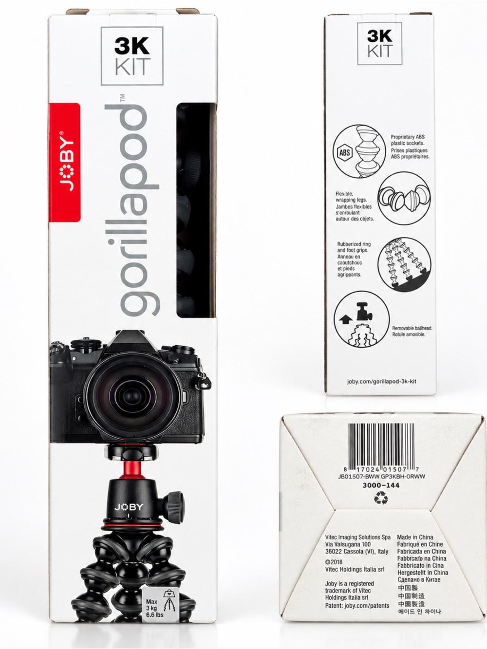 JOBY GorillaPod 3K Kit Flexible Tripod + Ball Head Camera Mount